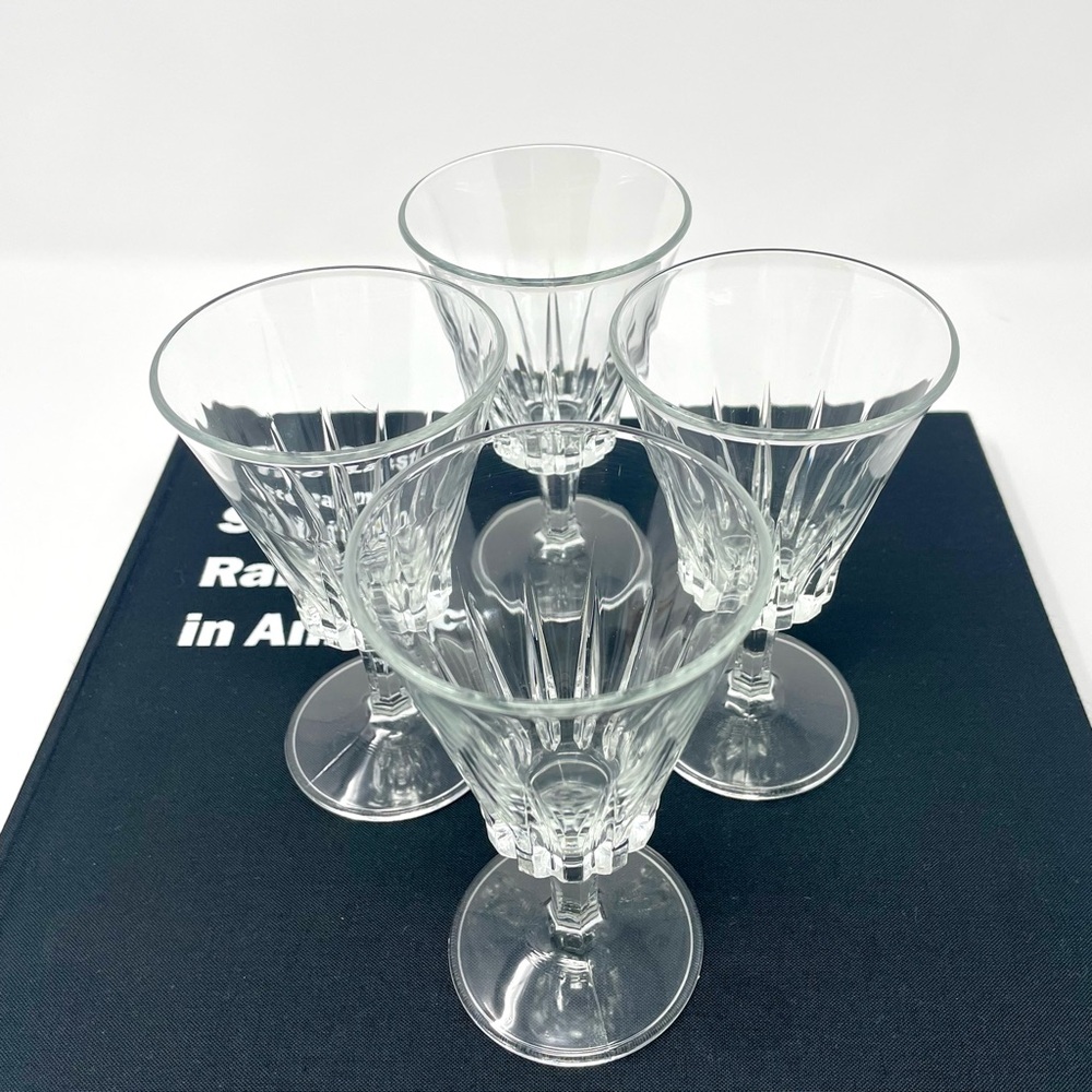 Vintage Italian Sorrento Crystal Fidenza Vetraria Wine Glasses Set of 4